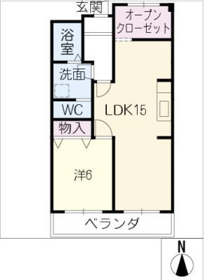 スカイ友(1LDK/4階)の間取り写真