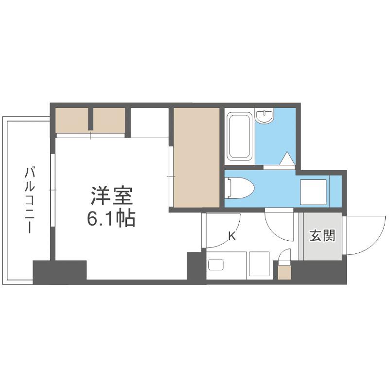 アルファスクエア大通(1K/8階)の間取り写真