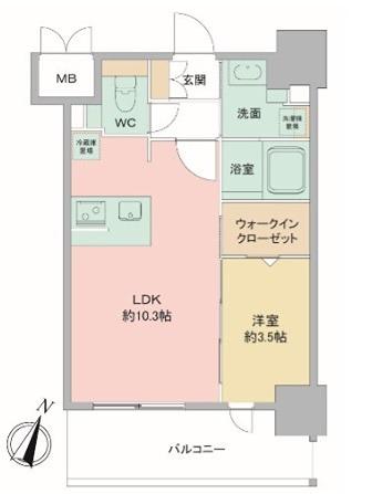 LOUIS RESIDENCE弁天町(1LDK/5階)の間取り写真