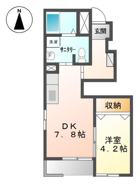 エコール正徳(1DK/1階)の間取り写真