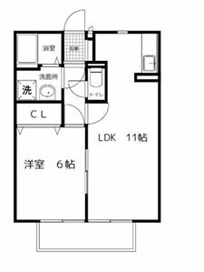 プチシャンテ(1LDK/2階)の間取り写真