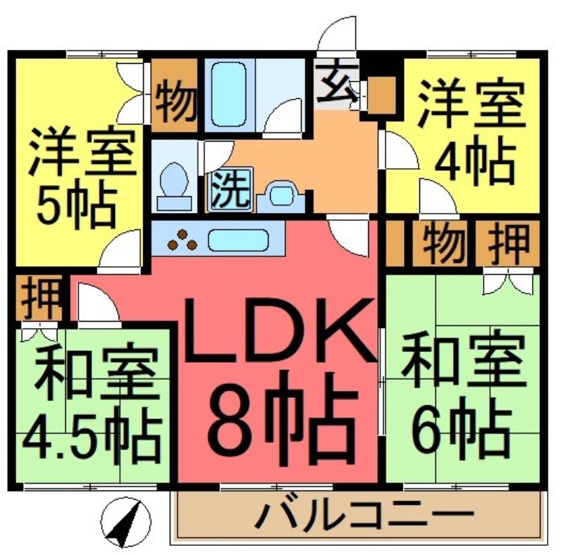 ヴィラエクセル東新小岩(4LDK/4階)の間取り写真