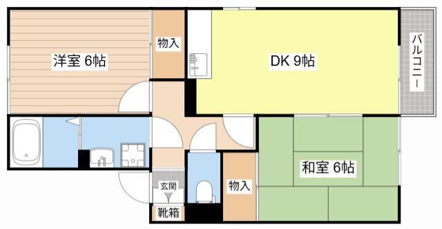 エクセル一番館(2LDK/2階)の間取り写真