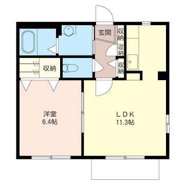 グランメールA・B・C・D棟(1LDK/1階)の間取り写真