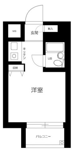 フリーダム町屋(1K/1階)の間取り写真