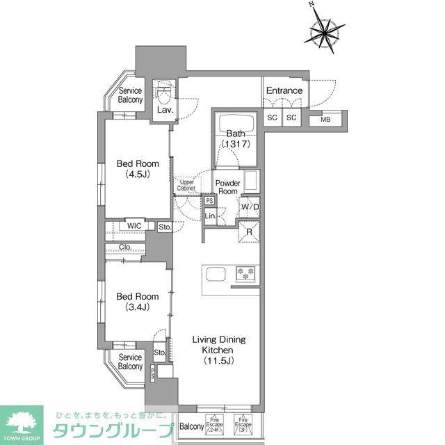 コンフォリア中葛西(2LDK/2階)の間取り写真