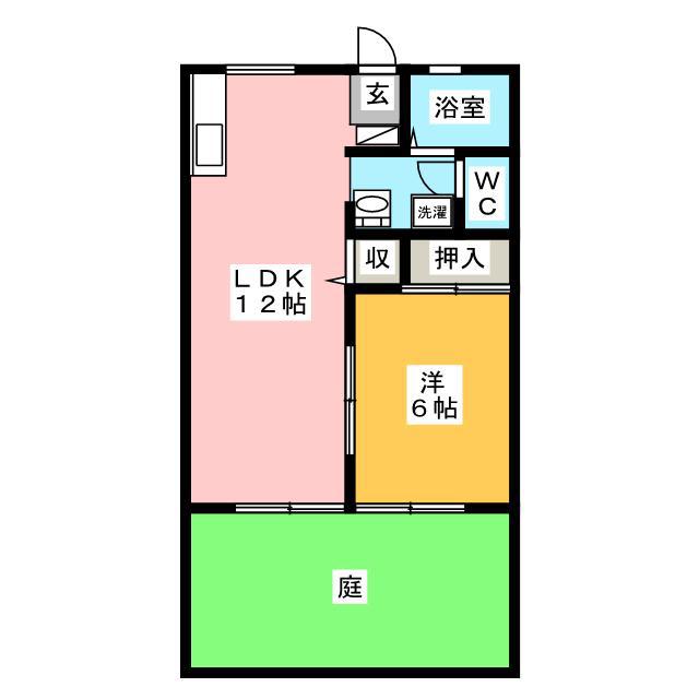 NEW LIFE(1LDK/1階)の間取り写真