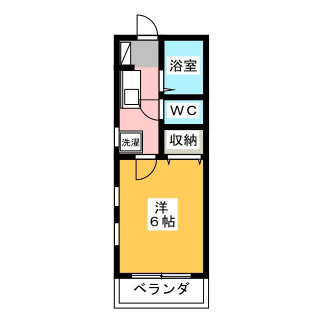 リファインドB(1K/1階)の間取り写真