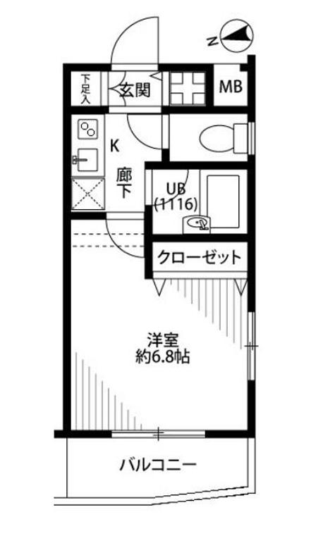 プレール・ドゥーク西新宿(1K/3階)の間取り写真