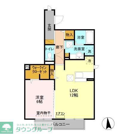 セジュール チェスナットB(1LDK/1階)の間取り写真
