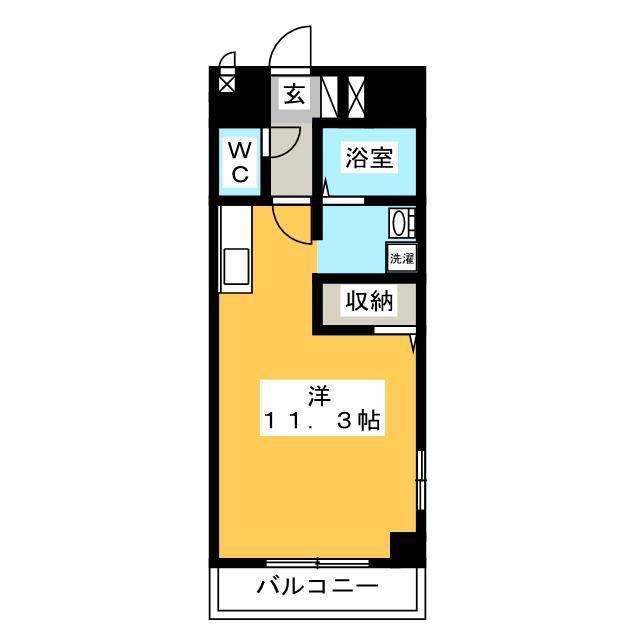 エクレール(ワンルーム/2階)の間取り写真