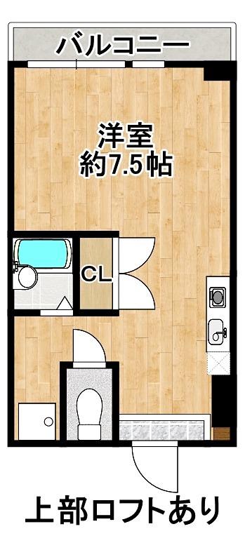 アシヤ1555(ワンルーム/5階)の間取り写真