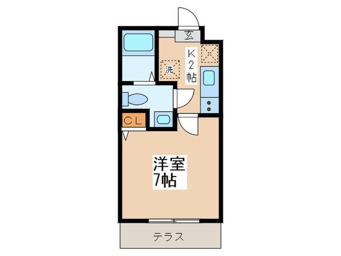 メゾンY・S(1K/1階)の間取り写真