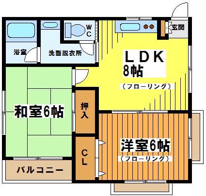 エム&エム(2LDK/2階)の間取り写真