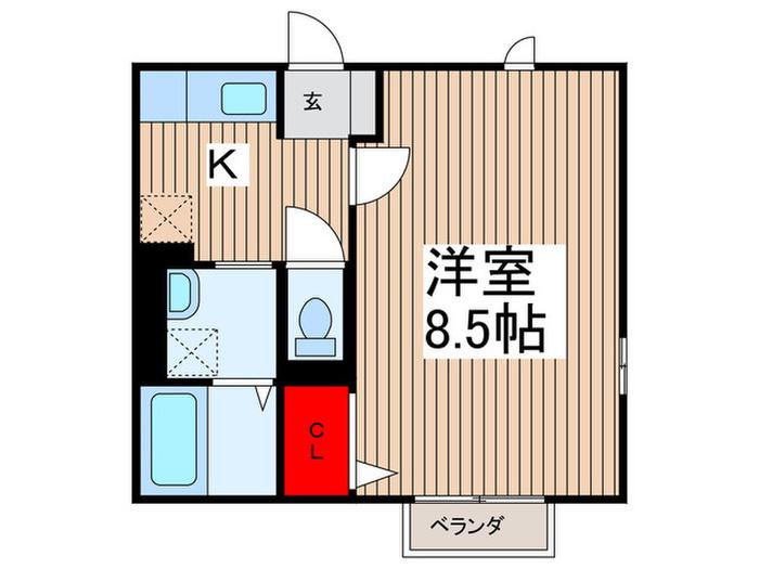 アイビーハイム(1K/2階)の間取り写真
