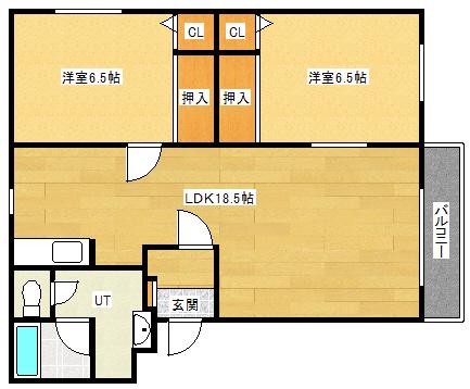 PRIMAVERA(2LDK/3階)の間取り写真