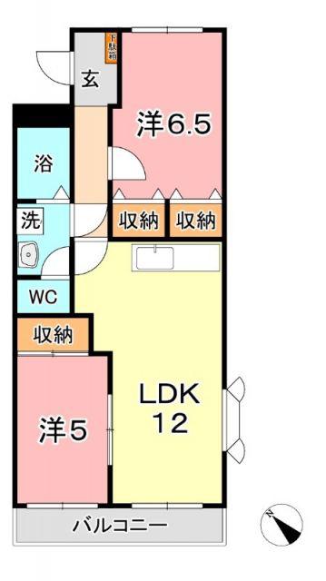 エポックタウン(2LDK/2階)の間取り写真