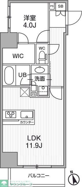 シーズンフラッツ浅草言問通(1LDK/9階)の間取り写真