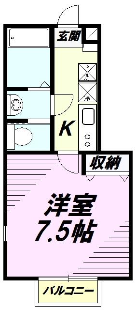 コンフォールMザ・ファースト(1K/1階)の間取り写真