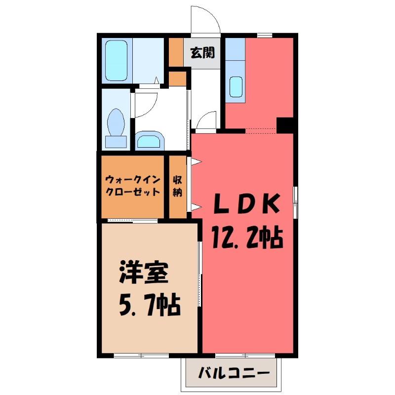 メゾンミナ(1LDK/1階)の間取り写真