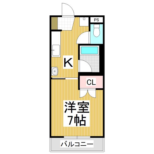 パステルローズ(1K/1階)の間取り写真