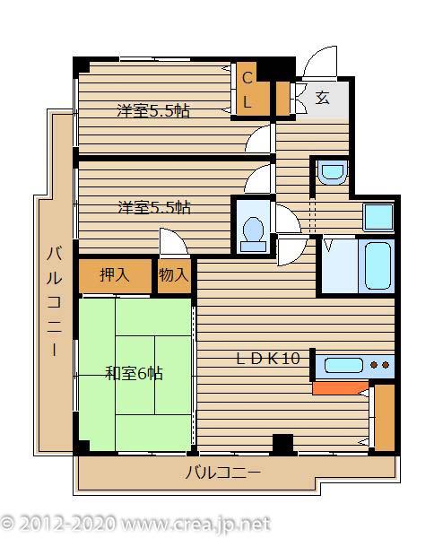 リファイン山加(3LDK/3階)の間取り写真