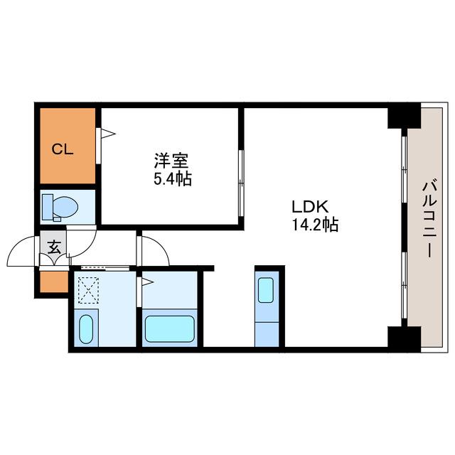ライブグレース(1LDK/9階)の間取り写真