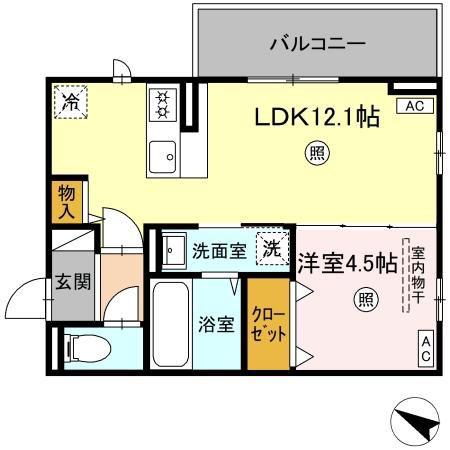 ピノ・ジョヴァーネ(1LDK/2階)の間取り写真