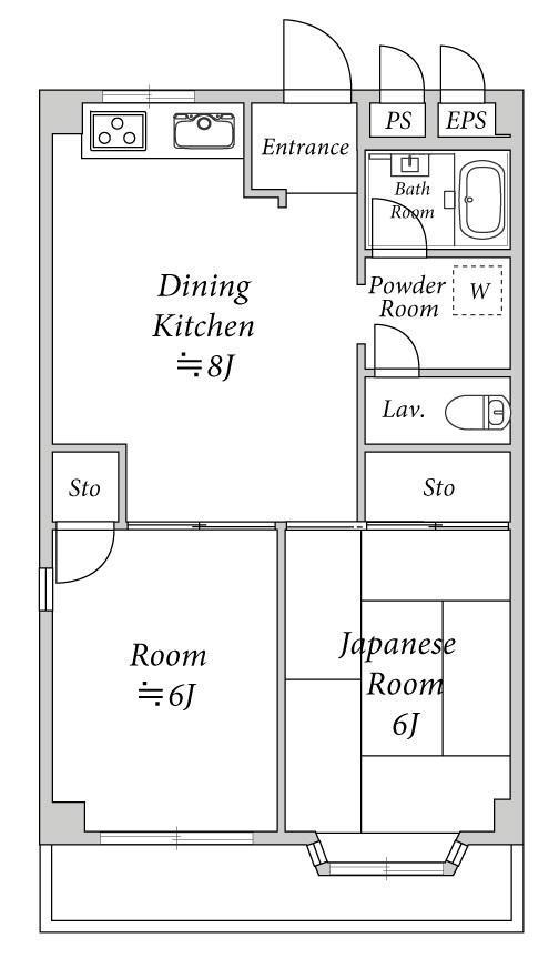 南町永旺ビル(2DK/2階)の間取り写真