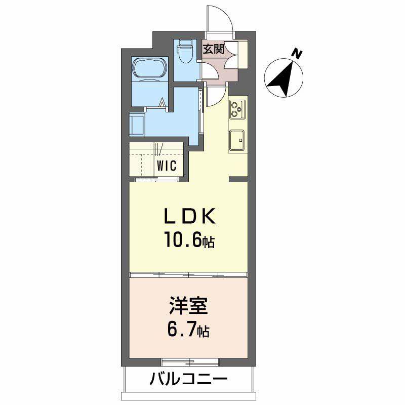 ベレオグート(1LDK/2階)の間取り写真