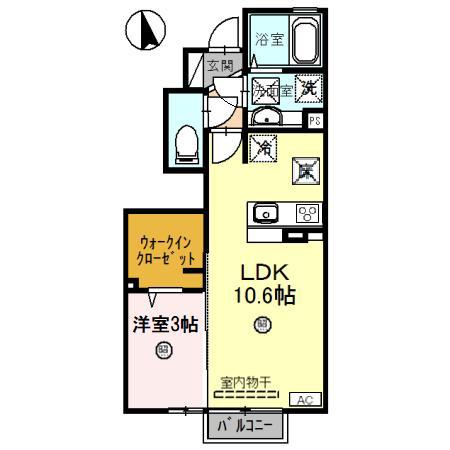 SOLANA(1LDK/1階)の間取り写真