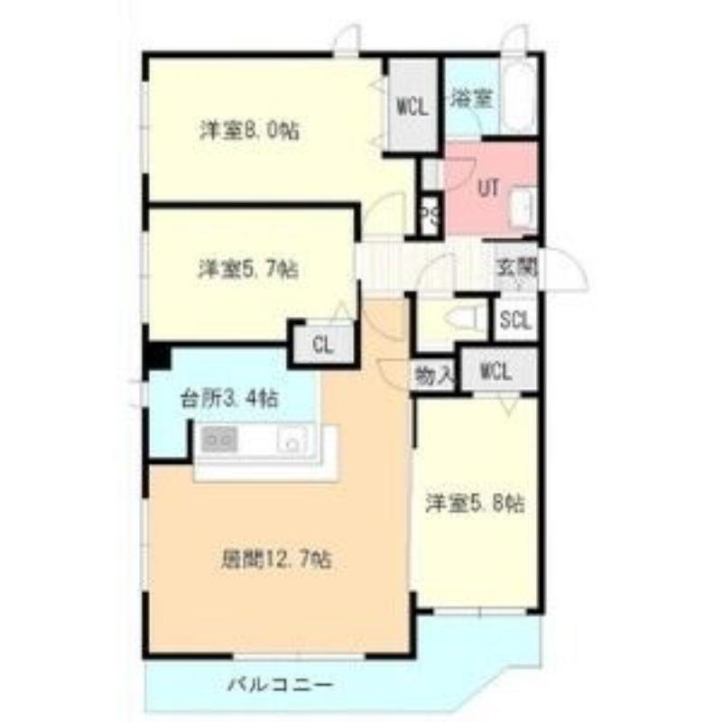 フェリオ64(3LDK/2階)の間取り写真