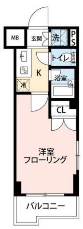 マイナビステイミライエ白金南麻布(1K/2階)の間取り写真