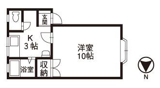 マーセルアミ(1K/2階)の間取り写真