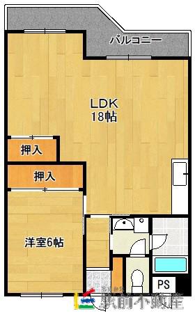 金堂ハイツ(1LDK/1階)の間取り写真