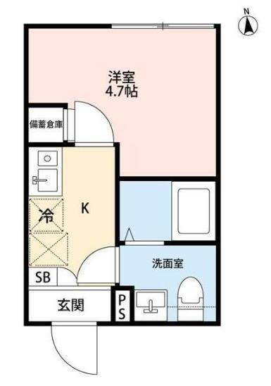 CIEL KAMIKITAZAWA(1K/B1階)の間取り写真