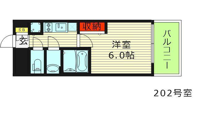 プレサンス玉造駅前(1K/9階)の間取り写真