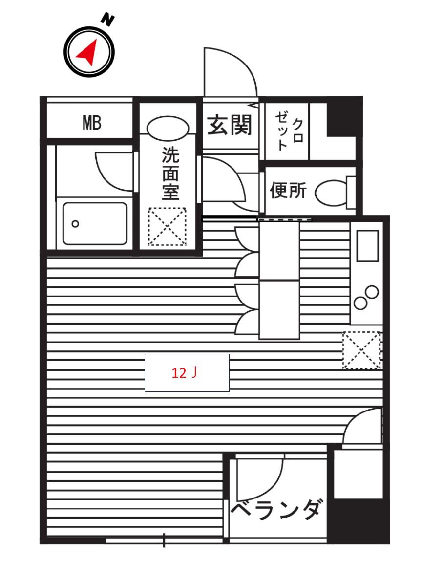 RIVER FRONT(ワンルーム/3階)の間取り写真