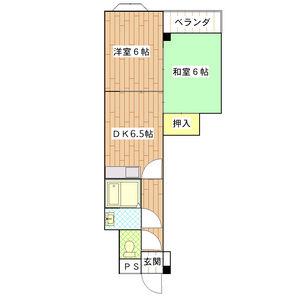 ゴールドマンションII(2DK/7階)の間取り写真