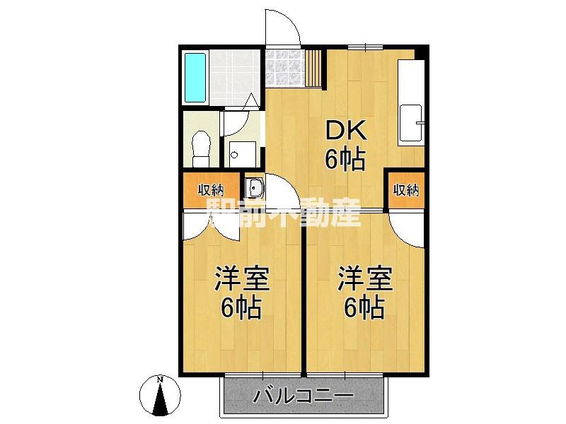 ニューシティー広川C(2DK/2階)の間取り写真