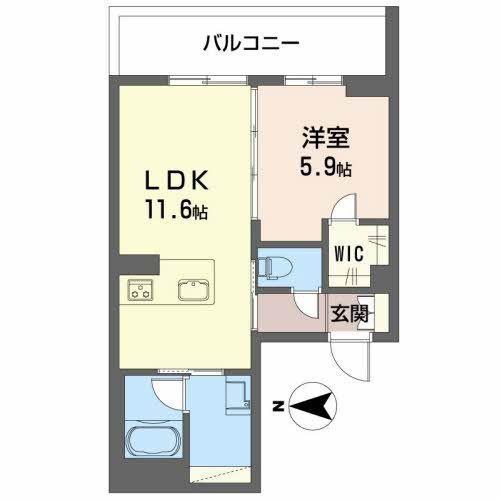 フォレスタ八木(1LDK/3階)の間取り写真