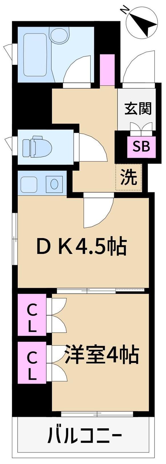 ジェイパーク青葉台弐番館(1DK/7階)の間取り写真