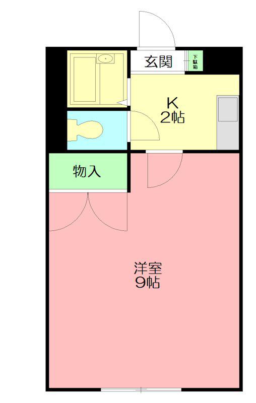 グリーンハイツ(ワンルーム/2階)の間取り写真