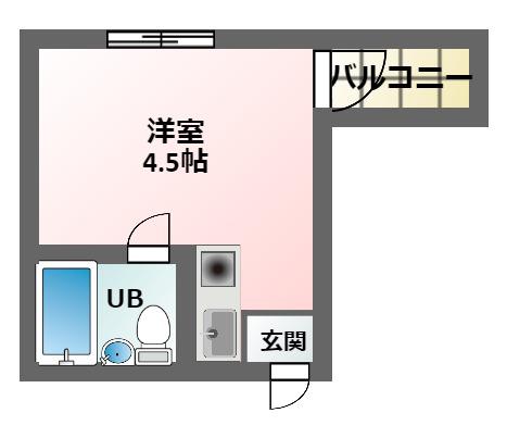 プログレス駒川(ワンルーム/6階)の間取り写真