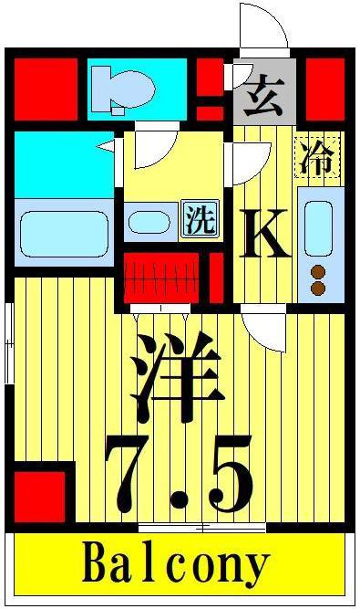 HYS 梅島 CONFORT(1K/9階)の間取り写真