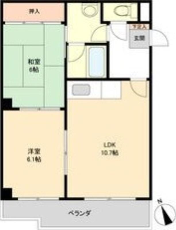 K-コート観月(2LDK/3階)の間取り写真