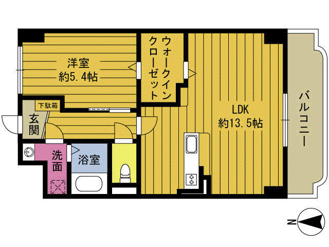 ブルームACO(1LDK/1階)の間取り写真