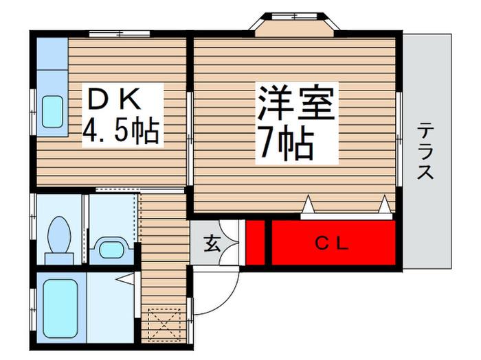 サンモール豊田(1DK/1階)の間取り写真