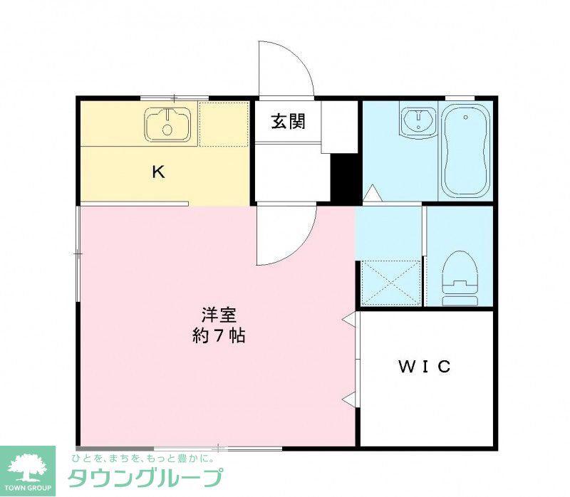 シティーハイムA(ワンルーム/1階)の間取り写真