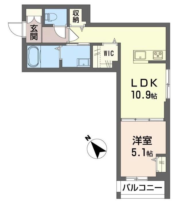 グラン セラヴィ(1LDK/1階)の間取り写真